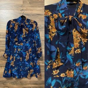 Vintage Floral Mini Babydoll Dress Portugal Bow